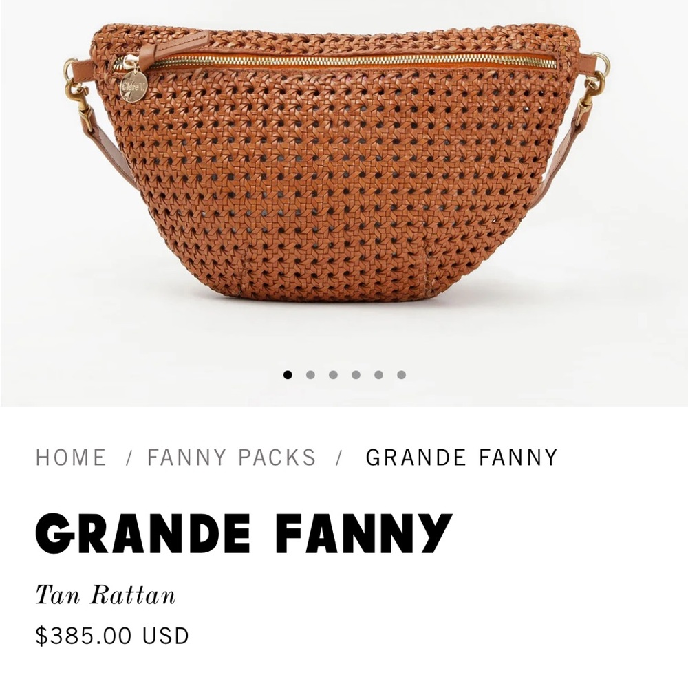 Clare V Tan Rattan Grande Fanny